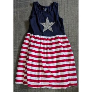 Flag Tank Dress Girls XL 14 Childrens Place Cotton Red White Blue Patriotic